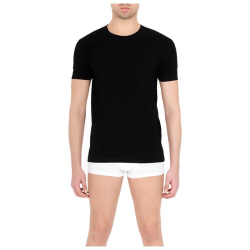фото Футболка pompea, t-shirt cotton, из эластичного хлопка, размер m,черный