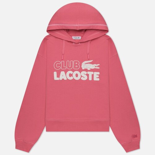 Женская толстовка Lacoste Texture Print Hoodie розовый, Размер M