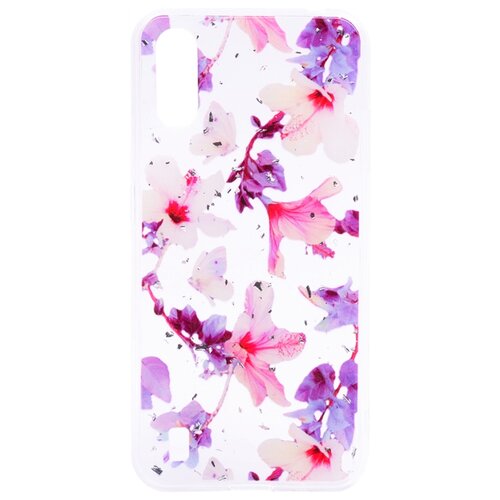 фото Чехол - накладка spring flowers для samsung galaxy a01 фиолетовый re:pa