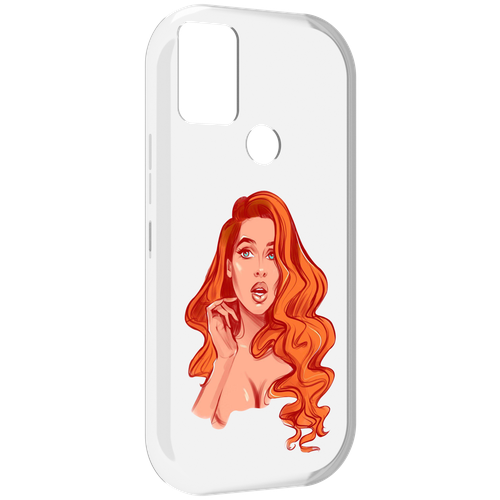 Чехол MyPads рыжая-девушка-модельной-внешности женский для UMIDIGI A9 задняя-панель-накладка-бампер