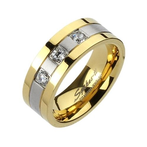 фото Spikes кольцо gold ip r-ti-3566, размер 22