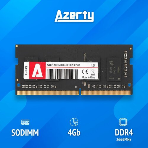 Оперативная память Azerty SODIMM DDR4 4Gb 2666 MHz озу sodimm ddr4 4gb kingfast 2666 mhz 1 2 v kf ddr4 nb