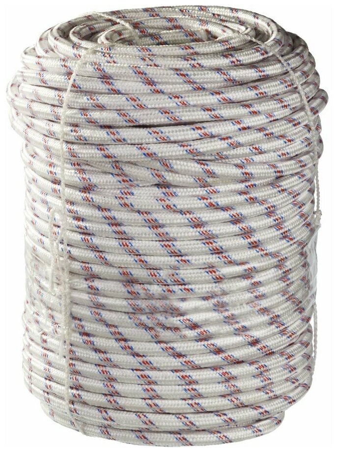 Фал плетёный полипропиленовый с сердечником 1000 кгс 12 мм 100 м Сибин 50215-12