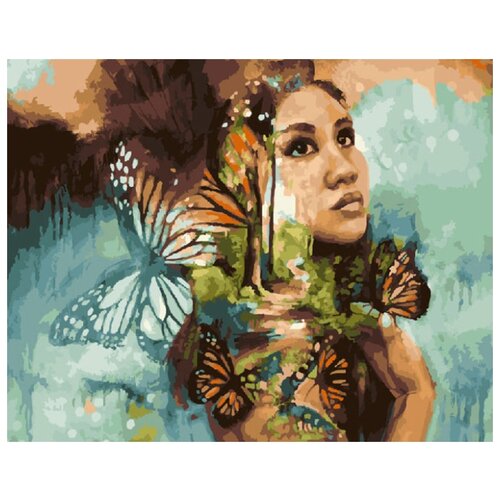 фото Картина по номерам вангогвомне zx 20875 девушка и бабочки (худ. димитри милан) 40х50 см