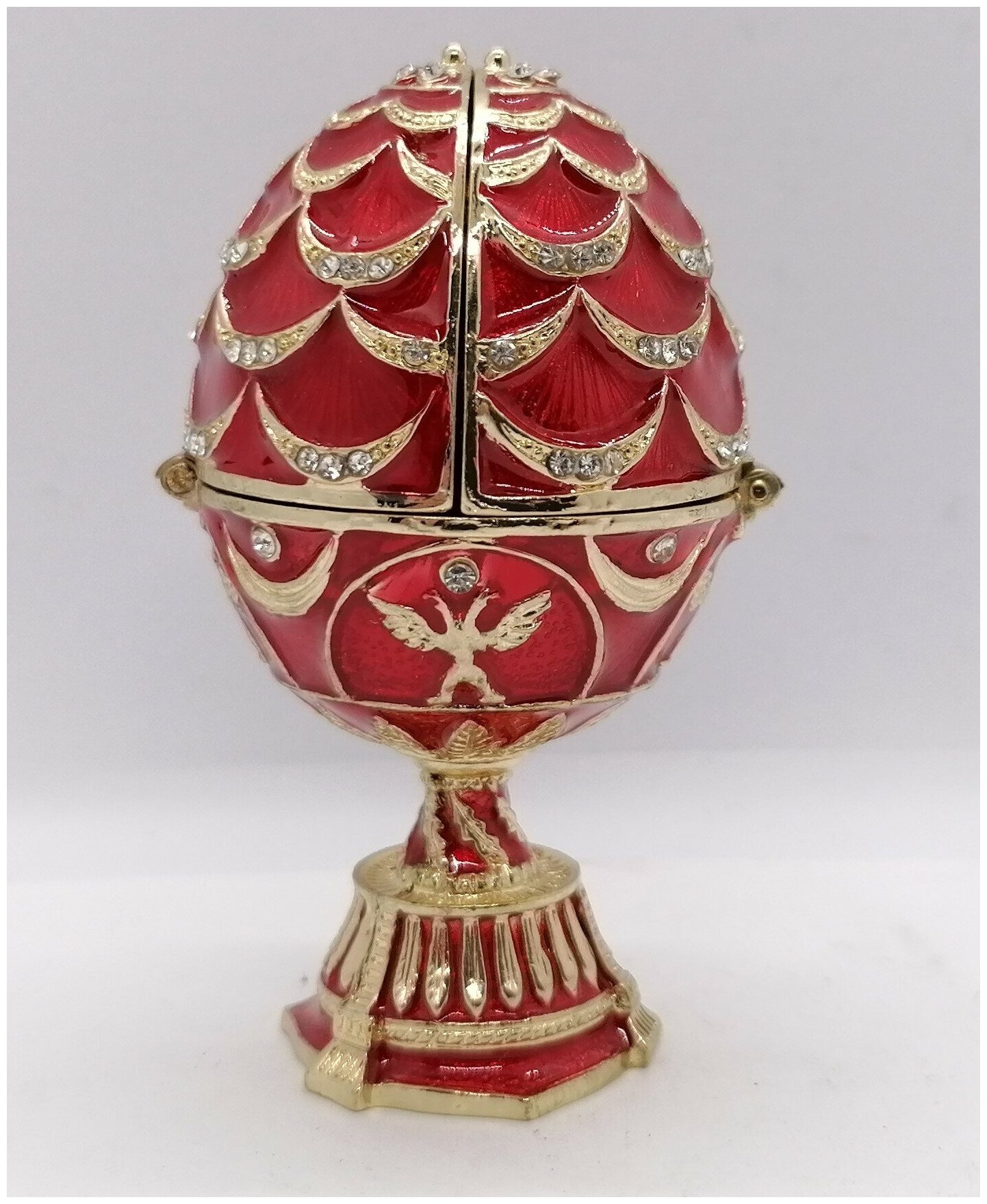 Яйцо Фаберже с часами, 1037 красное