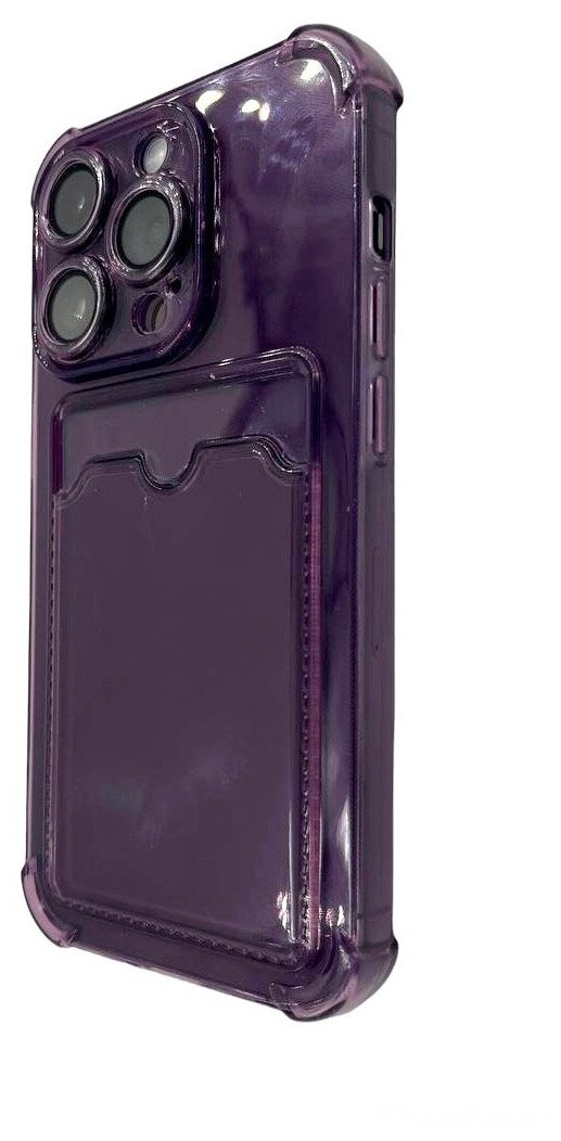 фото Защитный силиконовый чехол c отделением для карты для iphone 14 Pro Max, диагональ 6.7, с защитой камер на 14 про макс