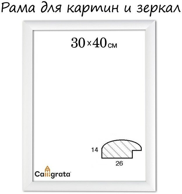Calligrata Рама для картин (зеркал) 30 х 40 х 2,6 см, дерево, Berta, белая