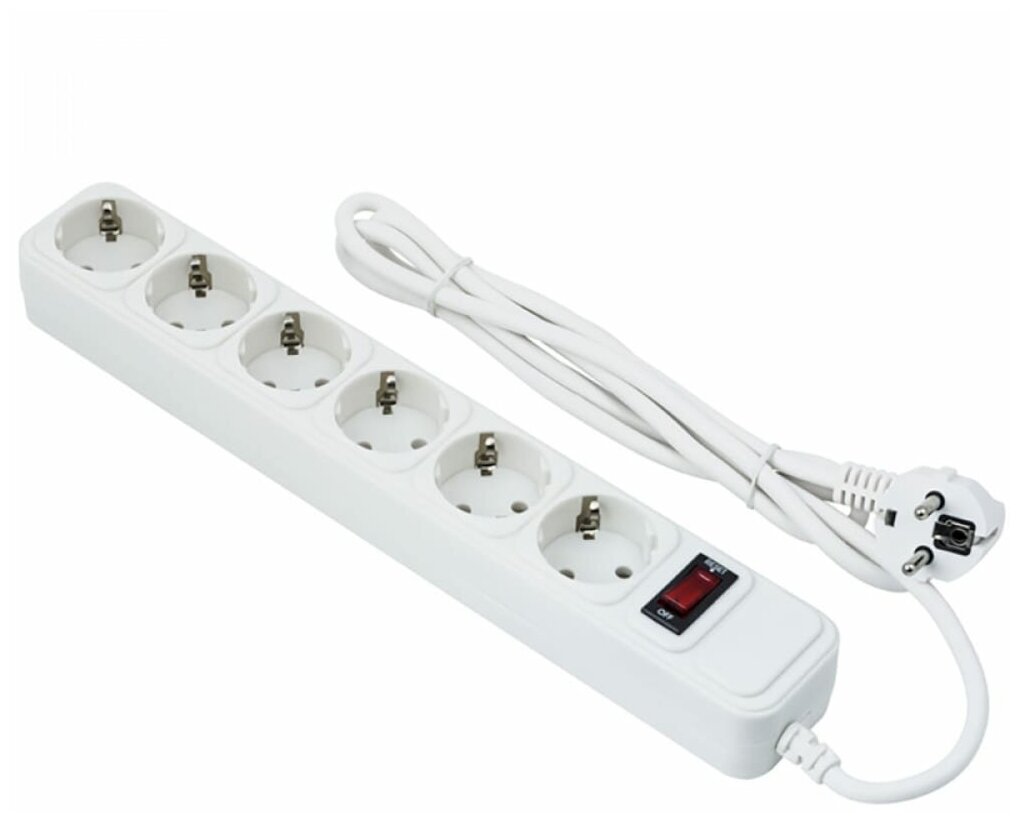 Сетевой фильтр ExeGate 6 Sockets 1.5m SP-6-1.5W White 266866 - фото №1