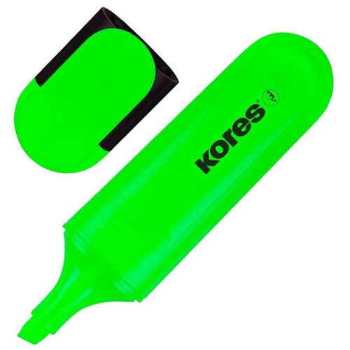 Маркер текстовыделитель Kores BRIGHT LINER PLUS, скош након, 1-5 мм зеленый, 1 шт