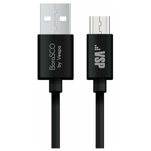BORASCO USB - MICRO USB, 1м, черный (37339) .