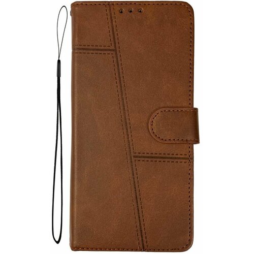 Чехол книжка wallet case для Oppo A18 и A38 4G / Оппо А18 и А38 4G (Тёмно-коричневая) чехол книжка mypads для oppo a18 4g oppo a38 4g из качественной импортной кожи с магнитной крышкой и отделением для банковских карт ретро черный