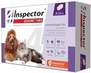 Inspector таблетки от блох и клещей Quadro Tabs от 8 до 16 кг для собак и кошек от 8 до 16 кг 4 шт. в уп., 1 уп.