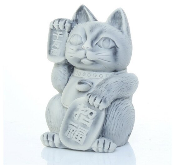 фото Статуэтка авторская"Кошка японская Манэки" из мраморной крошки. Ручной работы хоум декор подарок. Stone Craft