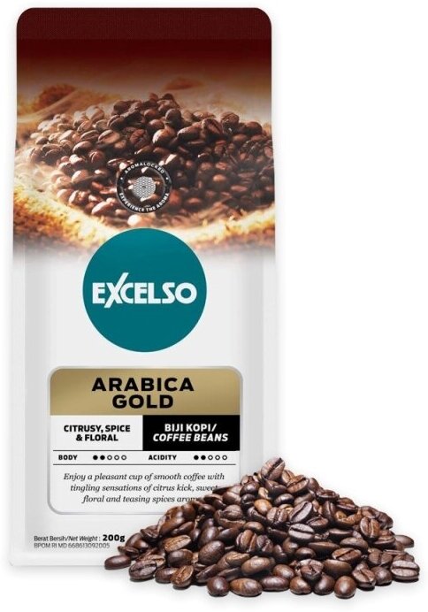 Кофе обжаренный в зерне Excelso Arabica Gold 200g