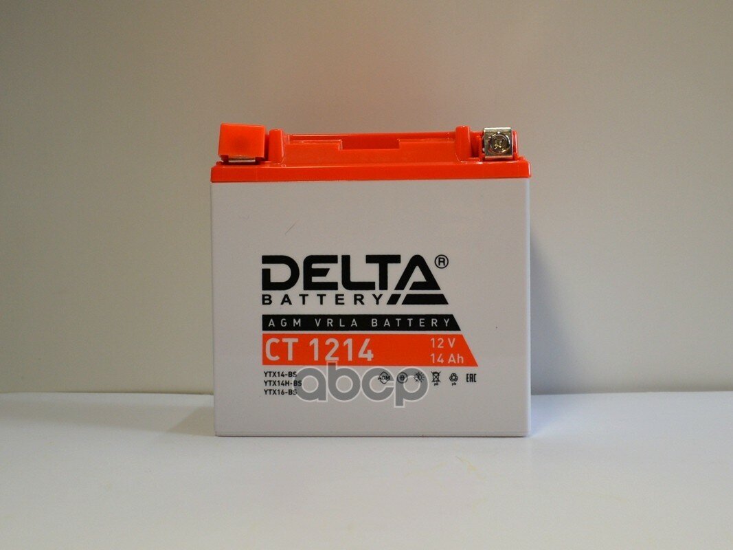 Аккумулятор Delta Battery Мото Agm 14 А/Ч Прямая L+ 151x88x147 En200 А DELTA battery арт. CT 1214