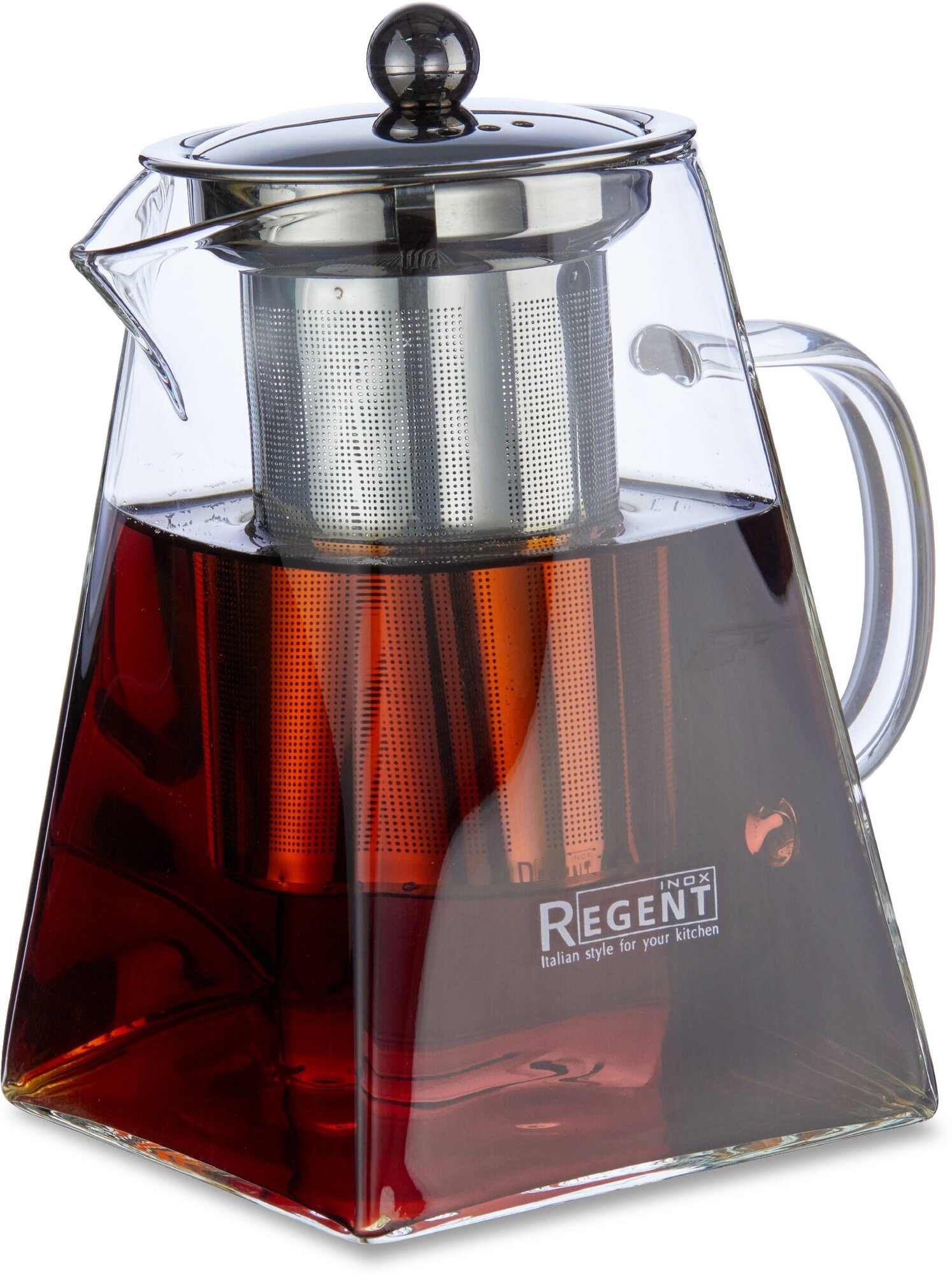 Чайник заварочный стеклянный с ситечком Regent Inox Linea Franco, 0,95 л