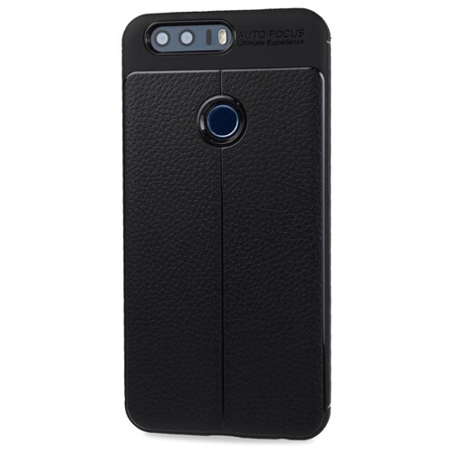 фото Силиконовый чехол накладка для huawei honor 8 с текстурой кожи черный 100gadgets