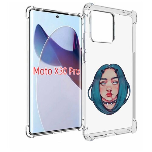 Чехол MyPads грустная-девушка-с-синими-волосами для Motorola Moto X30 Pro задняя-панель-накладка-бампер