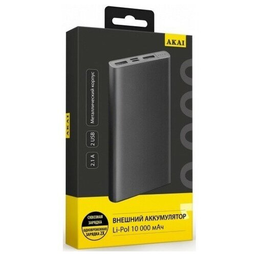 Внешний аккумулятор Akai BE-10003 10 000 maH черный 120800₽