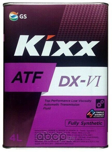 Масло трансмиссионное kixx atf dx-vi синтетическое 4 л l252444te1