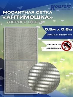 Москитная сетка Антимошка Micro Mesh полотно серое 0,8 х 0,6 м