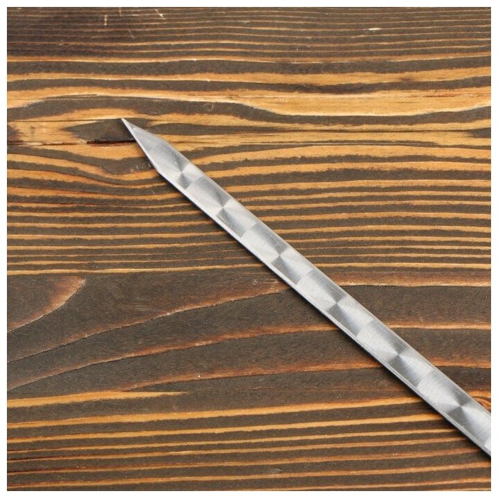 --- Шампур с деревянной ручкой, металл - 3 мм, ширина - 12 мм, рабочая длина - 50 см - фотография № 2