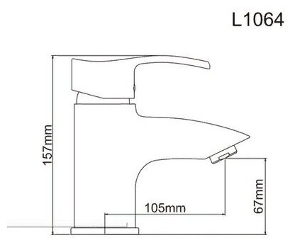 Смеситель для раковины (умывальника) Ledeme H64 L1064 хром - фотография № 7