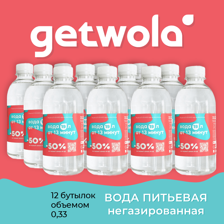 Вода природная питьевая негазированная Wola, 0.33 л (упаковка 12 шт ПЭТ), детская / взрослая