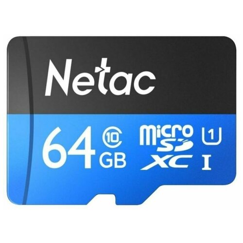 Флеш карта microSDXC 64GB Netac P500 (с SD адаптером) 80MB/s (NT02P500STN-064G-R) память micro secure digital card 16gb class10 netac c адаптером sd [ nt02p500stn 016g r]