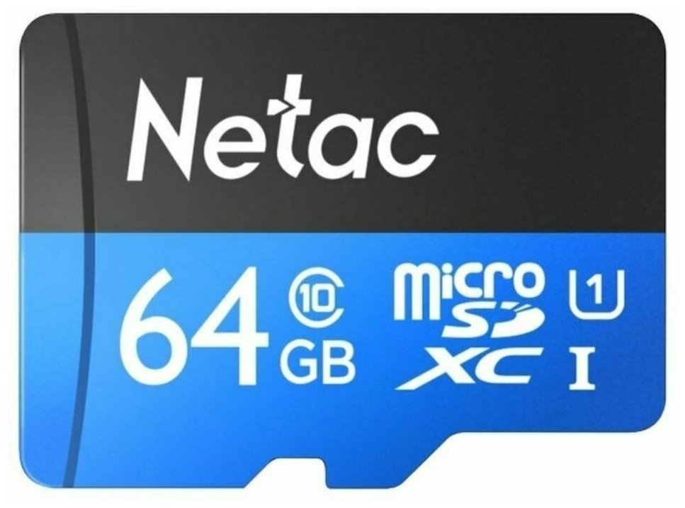 Флеш карта microSDXC 64GB Netac P500 (с SD адаптером) 80MB/s (NT02P500STN-064G-R)