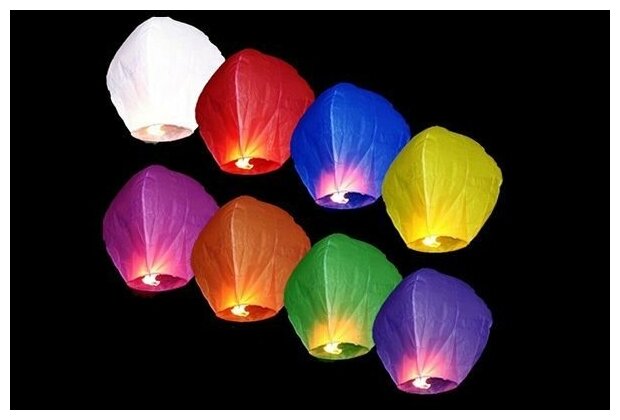 фото Китай Небесный бумажный фонарик Пирамида малая оранжевый