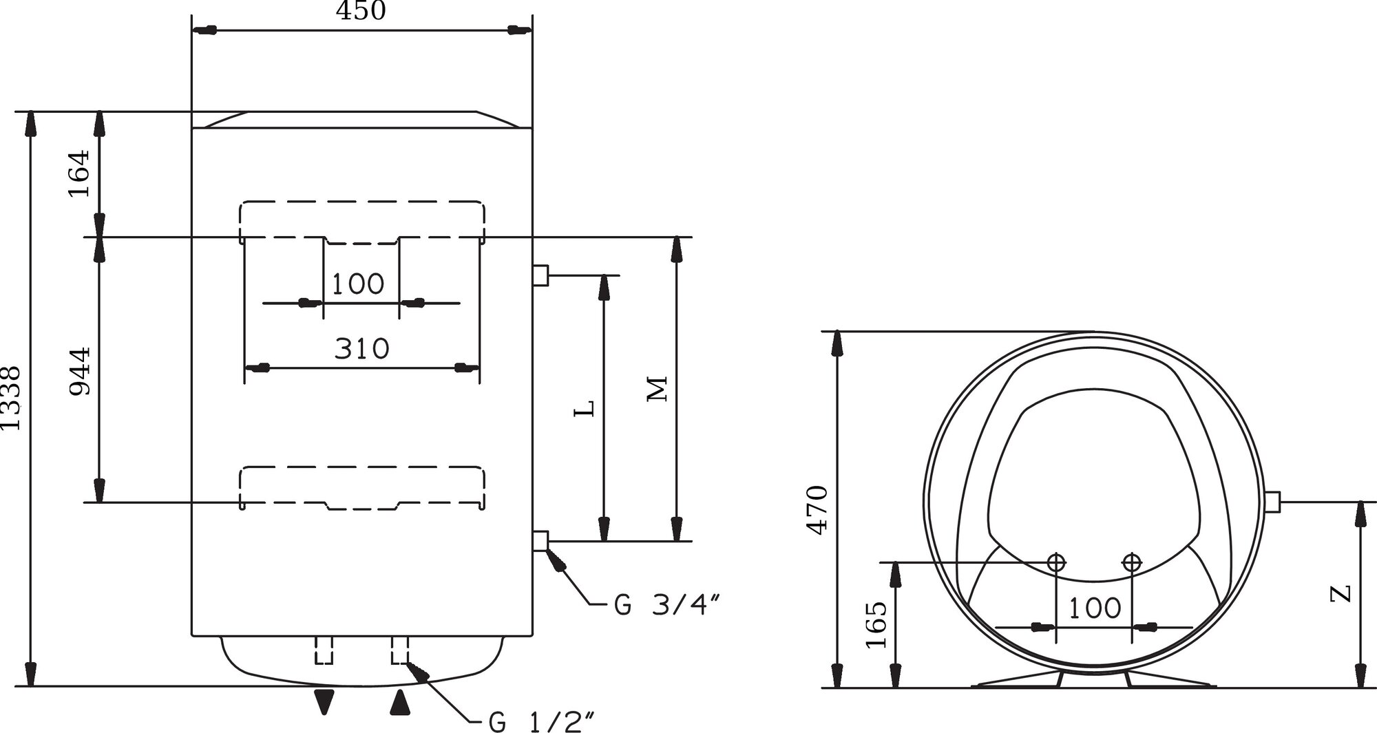 Водонагреватель Ariston PRO1 ECO ABS PW 150 V