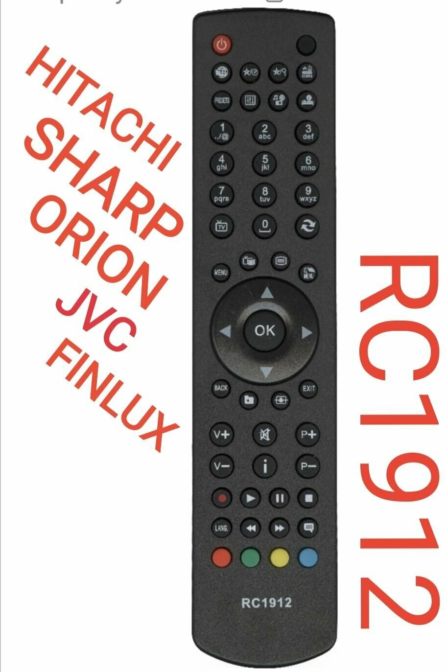 Пульт RC1912 для SHARP/ORION/HITACHI/JVC телевизора