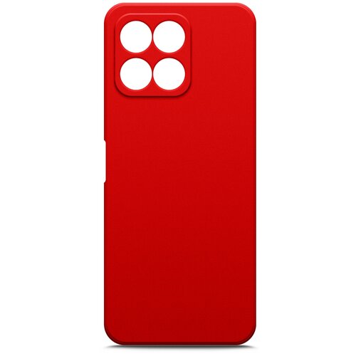Чехол на Honor X6 (Хонор Х6) красный силиконовый с защитной подкладкой из микрофибры Microfiber Case, Brozo чехол на infinix smart 6 инфиникс смарт 6 силиконовый с защитной подкладкой из микрофибры черный microfiber case brozo