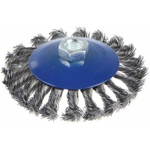 Щетка металлическая для УШМ тундра крученая проволока тарелка М14 115 мм 714₽