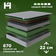 Матрас HYPNOZ Spring Evo, Независимые пружины, 120х200 см
