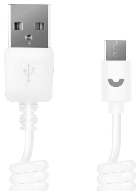 Кабель USB - micro USB, 1.5м, витой, белый, Prime Line