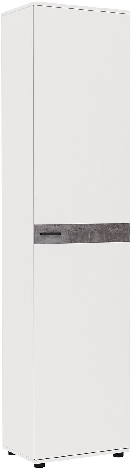 Шкаф распашной Modul 500, Белый тиснение/Бетон серый - фотография № 1
