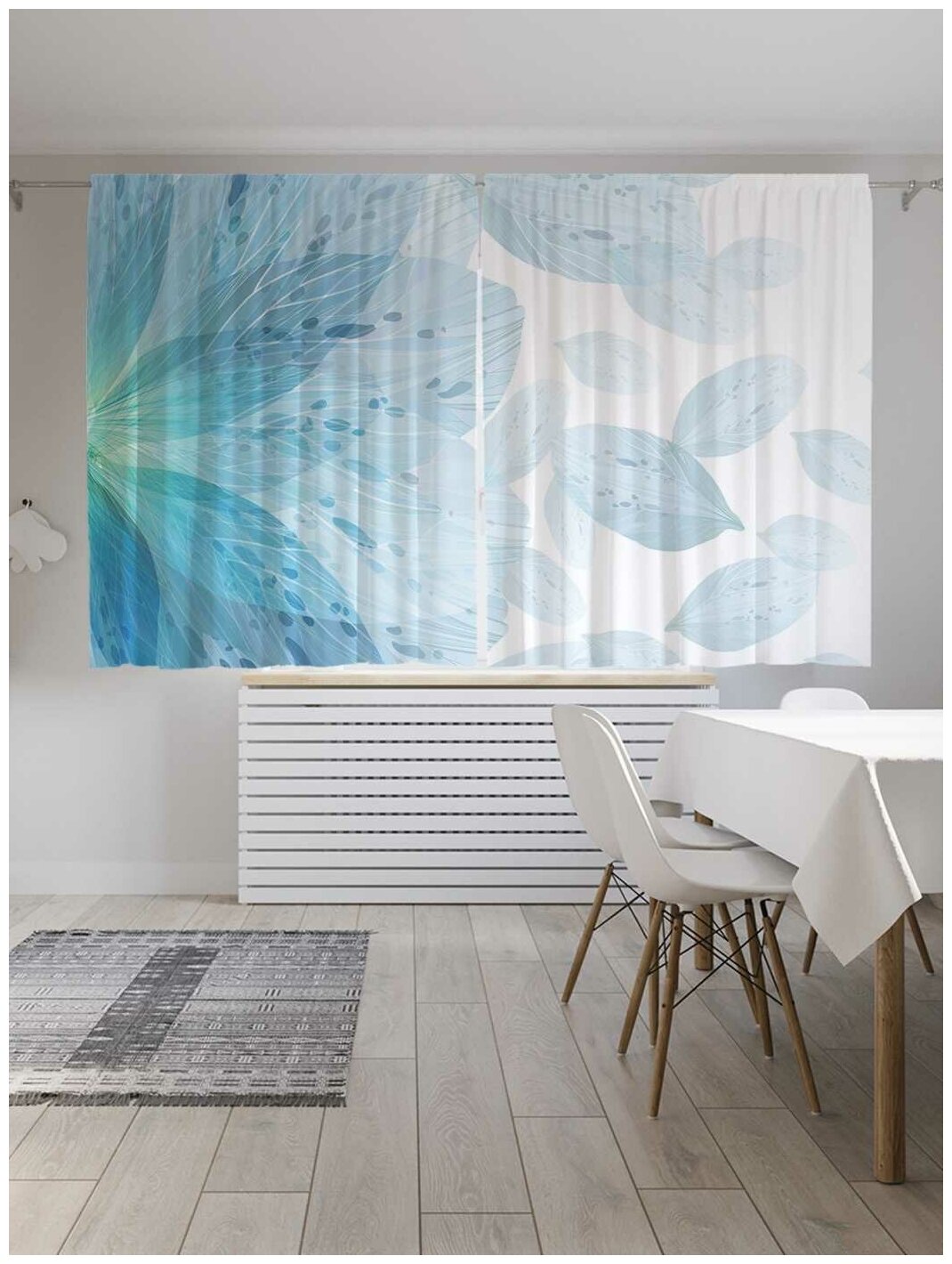 фото Шторы JoyArty с фотопечатью "Прозрачные лепестки" из сатена, 290х180 см