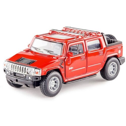 Машина Hummer H2 SUT 2005 красная металл инерция Kinsmart KT5097W