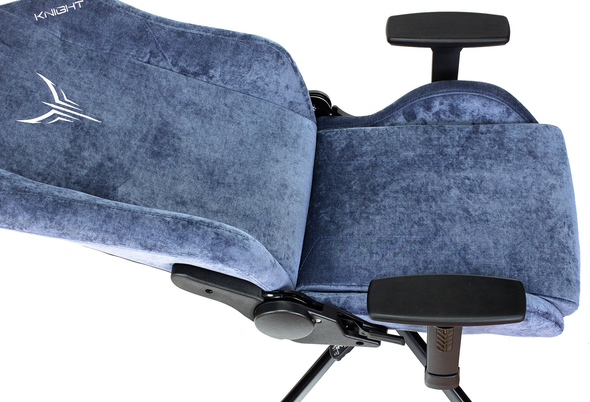 Кресло игровое KNIGHT N1 Fabric синий Light-27 с подголов. 795 крестовина металл - фотография № 10