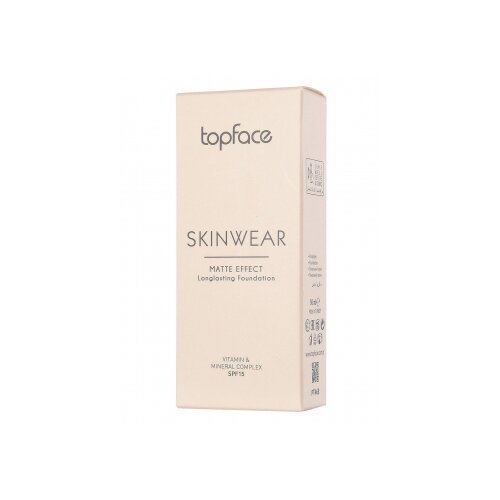 topface тональный крем skinwear matte effect spf 15 30 мл оттенок 005 Topface Тональный крем SkinWear Matte Effect, SPF 15, 30 мл, оттенок: 002