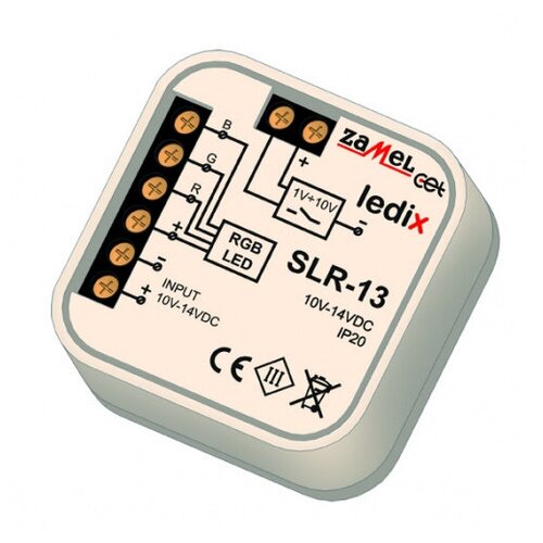Zamel Контроллер RGB управление импульсными переключателями 1-10V (диммируемый), в монт. коробку (арт. SLR-13)