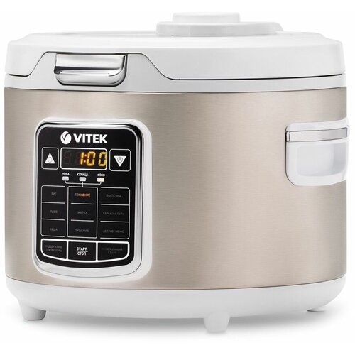 Мультиварка VITEK VT-4281 W, 800Вт, серебристый/белый [4281-vt]