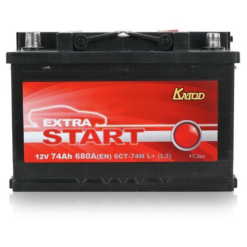 Автомобильный аккумулятор Extra Start 74 Ач, прямая полярность