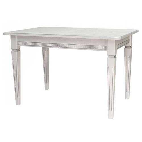 фото Стол кухонный мебелик васко в 87н, раскладной, дхш: 150 х 90 см, длина в разложенном виде: 200 см, белый