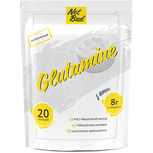 Глютамин NotBad Glutamine, 200 гр, Натуральный (без вкуса) порошок