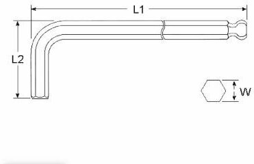 Licota BP200015SM Ключ шестигранный угловой с шаром 1,5 мм