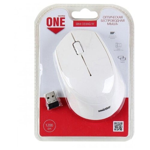Мышь Smartbuy ONE 333AG-W, белая, беспроводная мышь wireless smartbuy one 333ag w белая