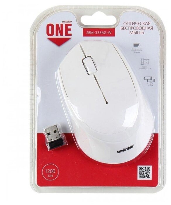 Мышь Smartbuy ONE 333AG-W белая беспроводная